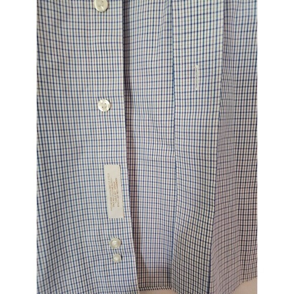 Roundtree Yorke Gold Label Shirt Mens 16 33 Red Blue  Plaid Non Iron RGB - Picture 2 of 10